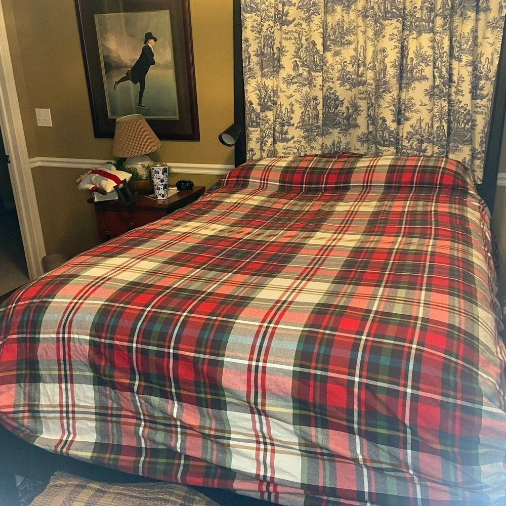 Pottery Barn Plaid Flannel Duvet Cover Full/Queen Classic‎ Tartan READ